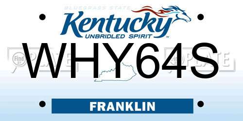 WHY64S Kentucky License Plate