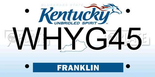 WHYG45 Kentucky License Plate
