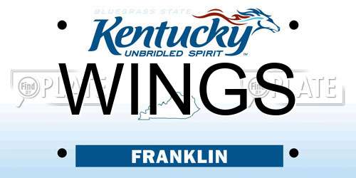 WINGS Kentucky License Plate