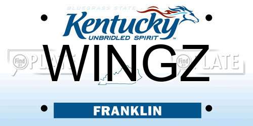 WINGZ Kentucky License Plate