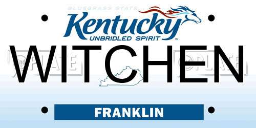 WITCHEN Kentucky License Plate