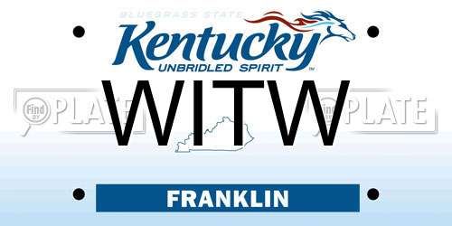 WITW Kentucky License Plate