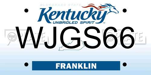 WJGS66 Kentucky License Plate
