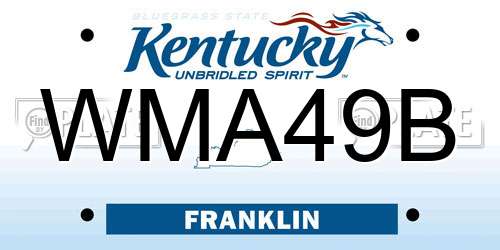 WMA49B Kentucky License Plate