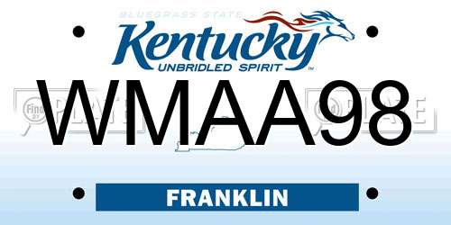 WMAA98 Kentucky License Plate