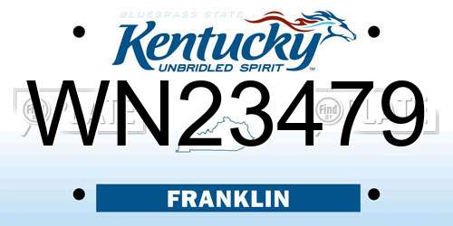 WN23479 Kentucky License Plate
