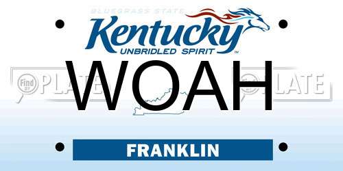 WOAH Kentucky License Plate