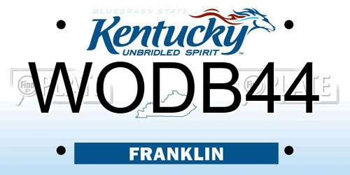 WODB44 Kentucky License Plate
