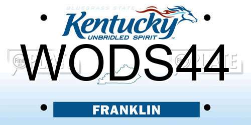 WODS44 Kentucky License Plate