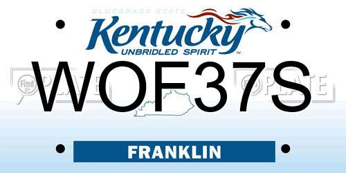 WOF37S Kentucky License Plate