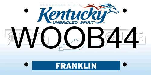 WOOB44 Kentucky License Plate