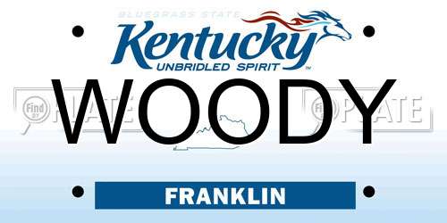 WOODY Kentucky License Plate
