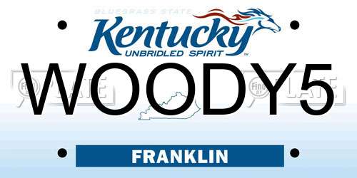 WOODY5 Kentucky License Plate