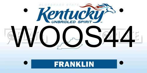 WOOS44 Kentucky License Plate