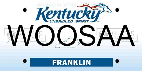 WOOSAA Kentucky License Plate