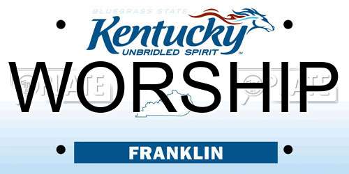 WORSHIP Kentucky License Plate