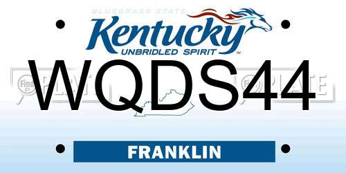 WQDS44 Kentucky License Plate