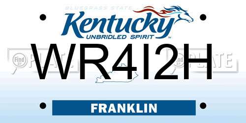 WR4I2H Kentucky License Plate