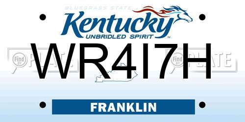 WR4I7H Kentucky License Plate