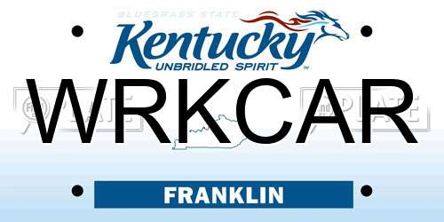 WRKCAR Kentucky License Plate