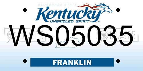 WS05035 Kentucky License Plate