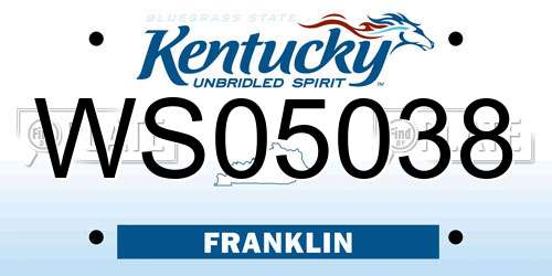 WS05038 Kentucky License Plate