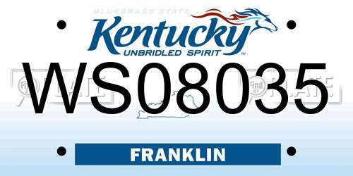 WS08035 Kentucky License Plate