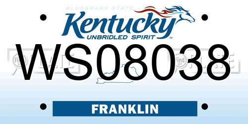 WS08038 Kentucky License Plate