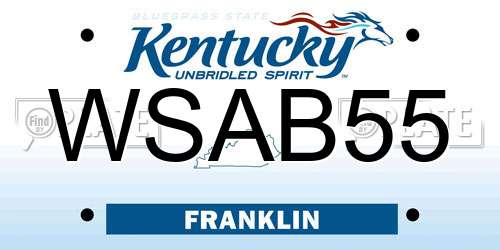 WSAB55 Kentucky License Plate