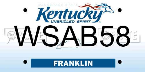 WSAB58 Kentucky License Plate
