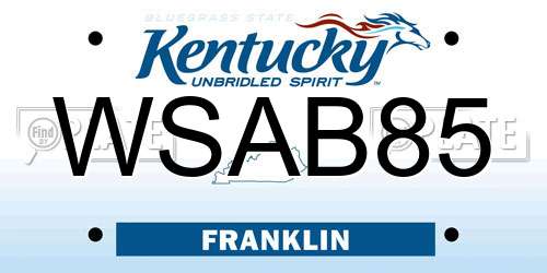 WSAB85 Kentucky License Plate