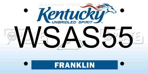 WSAS55 Kentucky License Plate