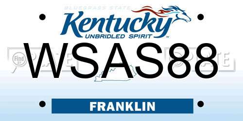 WSAS88 Kentucky License Plate