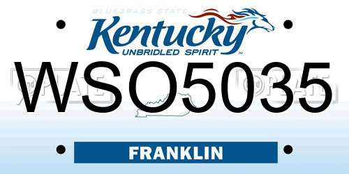 WSO5035 Kentucky License Plate