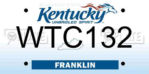 WTC132 Kentucky License Plate