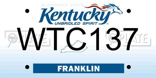 WTC137 Kentucky License Plate