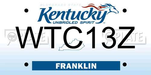 WTC13Z Kentucky License Plate