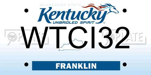 WTCI32 Kentucky License Plate