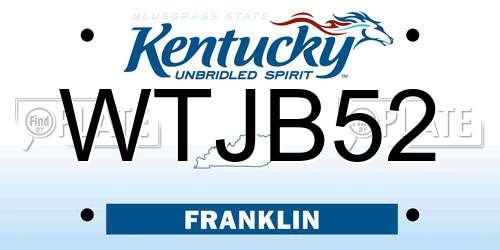 WTJB52 Kentucky License Plate