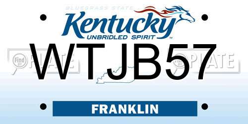 WTJB57 Kentucky License Plate