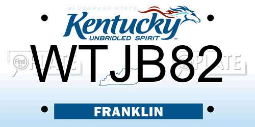 WTJB82 Kentucky License Plate