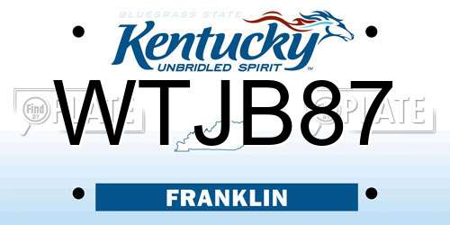 WTJB87 Kentucky License Plate