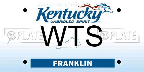 WTS Kentucky License Plate