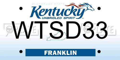 WTSD33 Kentucky License Plate