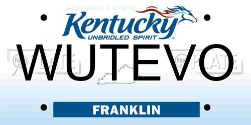 WUTEVO Kentucky License Plate