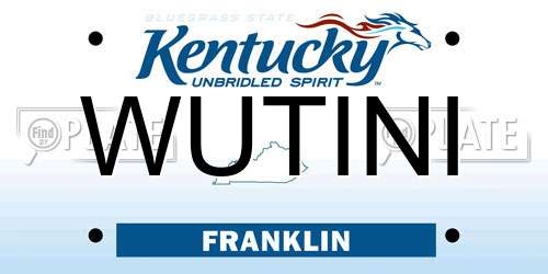 WUTINI Kentucky License Plate