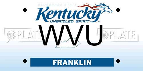 WVU Kentucky License Plate