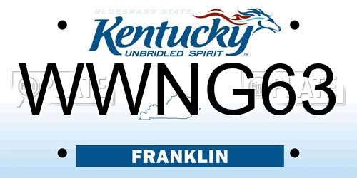 WWNG63 Kentucky License Plate