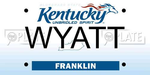 WYATT Kentucky License Plate