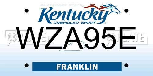WZA95E Kentucky License Plate